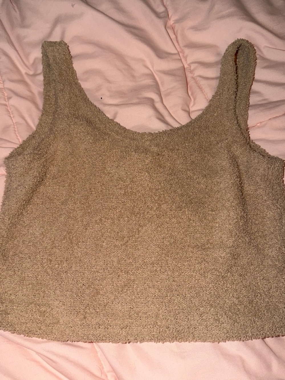 if it were me Beige Textured Tank Top